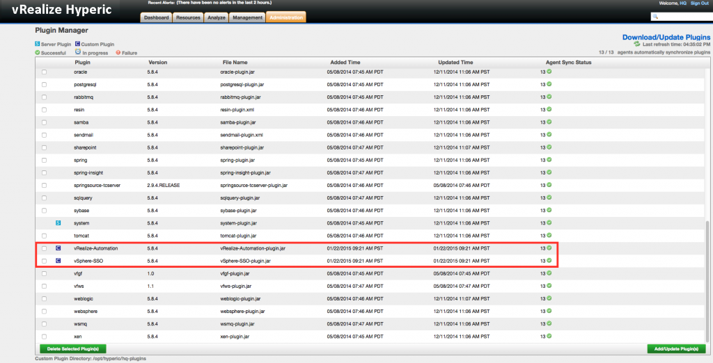 vRealize Hyperic JAR Plugins for vRealize Automation